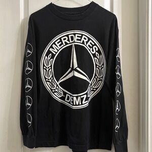Y2K Nineteen Ninety Two Merderes Demz Long Sleeve Graphic Tee Black Mens Medium